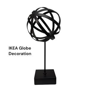 IKEA LINDRANDE Black Globe Decoration on Stand  13 ¾ "